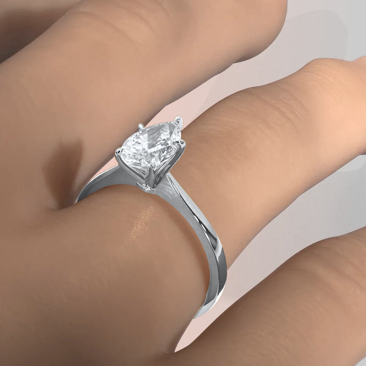 3g Lab Grown Diamond Tapper Solitaire IGI Certified Engagement Ring Setting 2mm 1.00 Ctw.